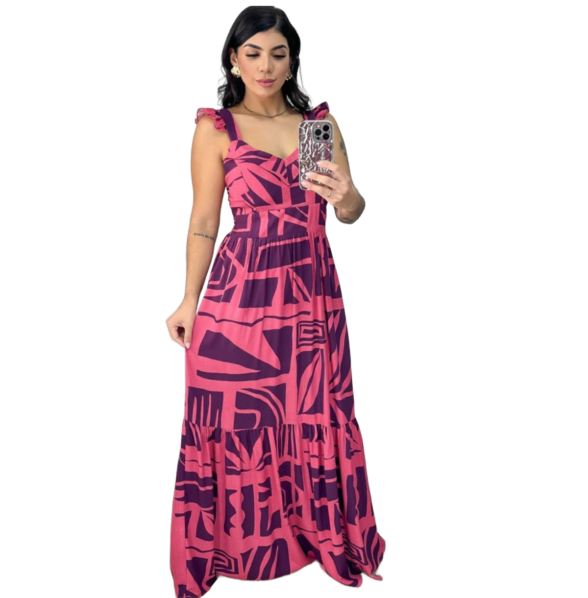 Vestido longo Viscolinho