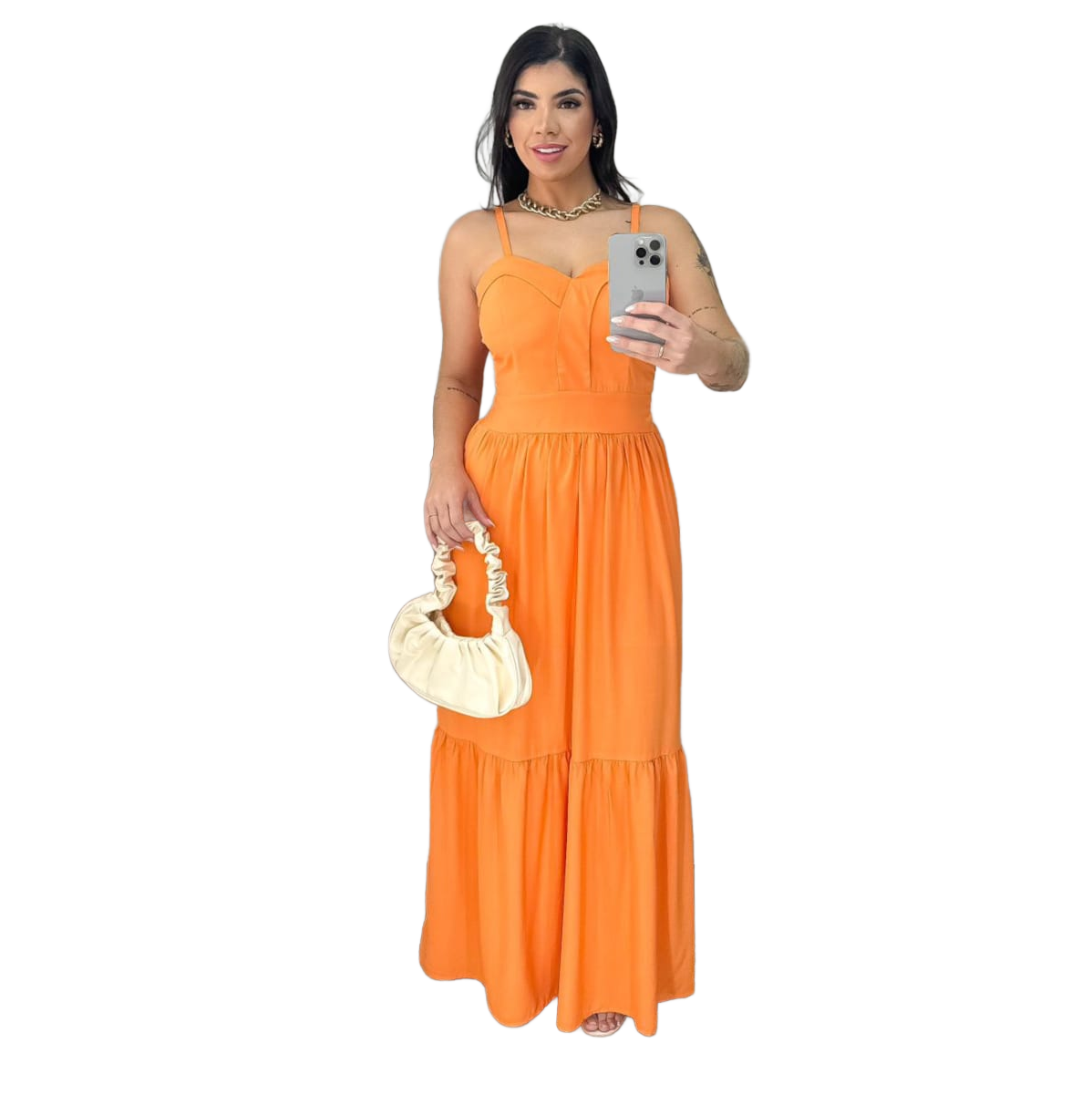 Vestido longo Viscolinho