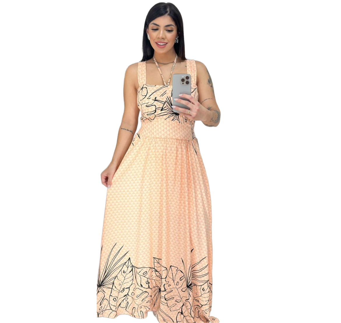 Vestido longo Viscolinho