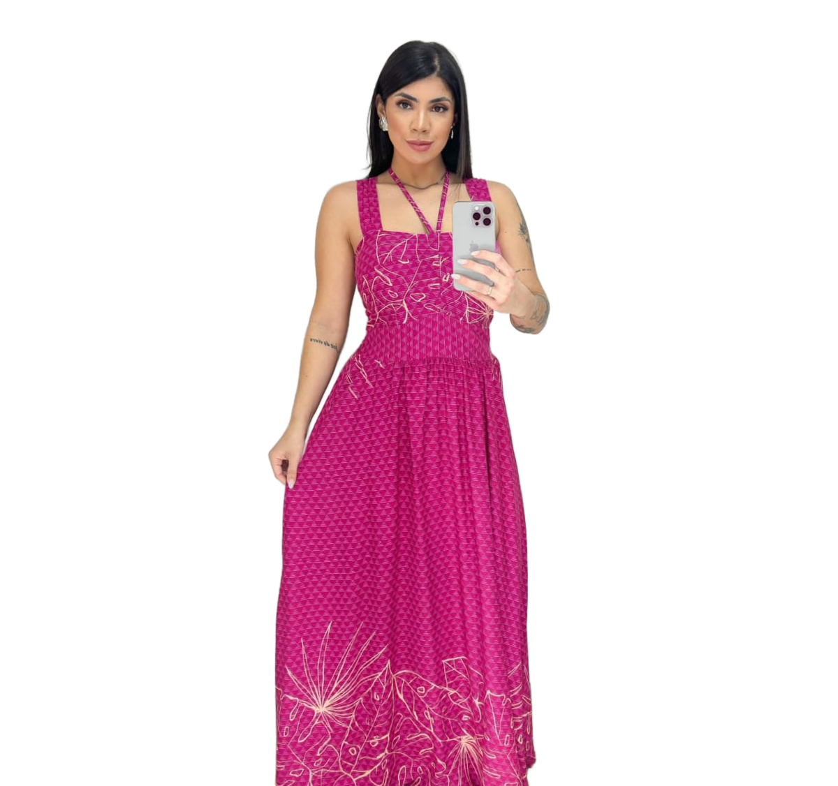 Vestido longo Viscolinho