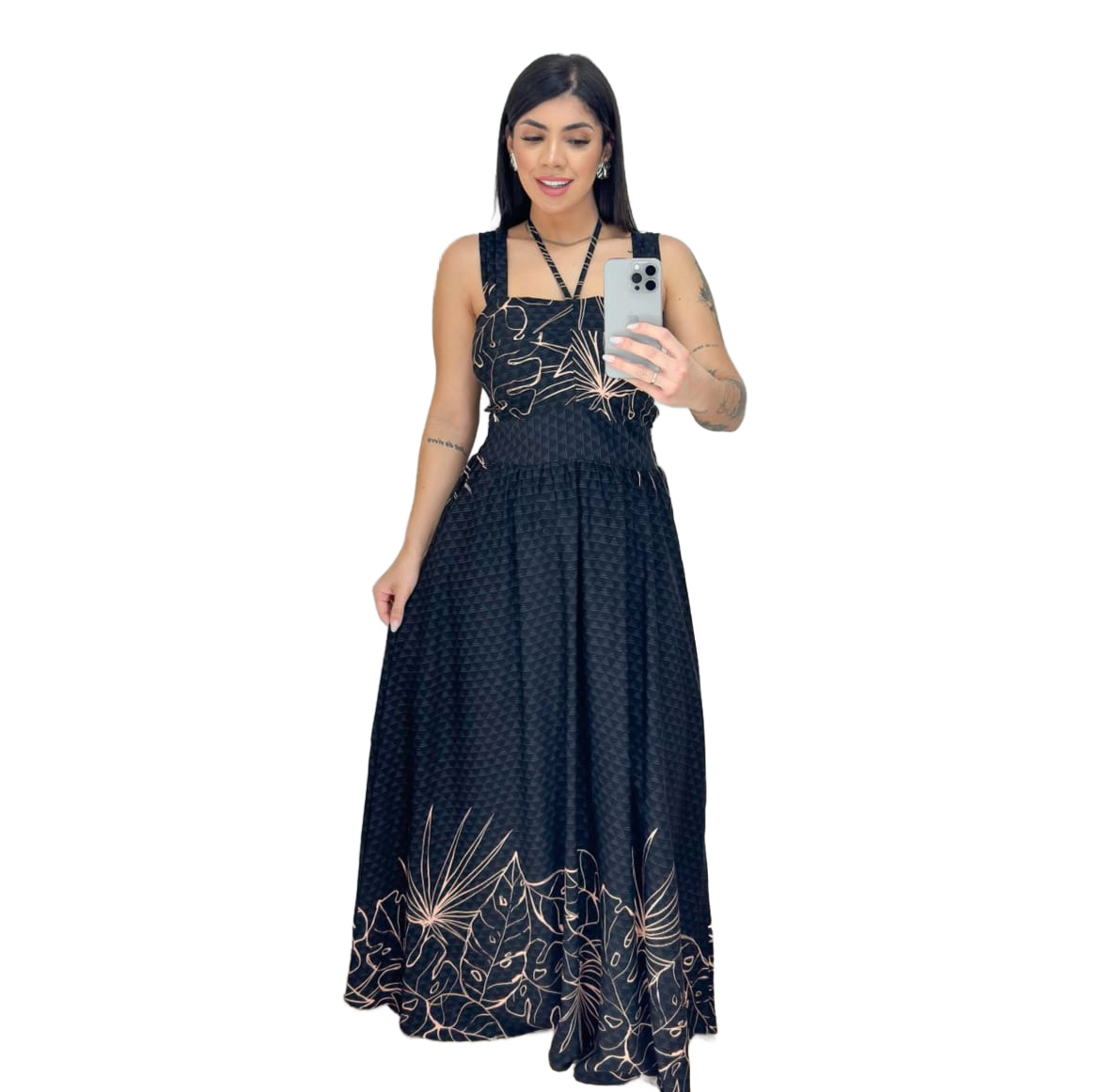 Vestido longo Viscolinho